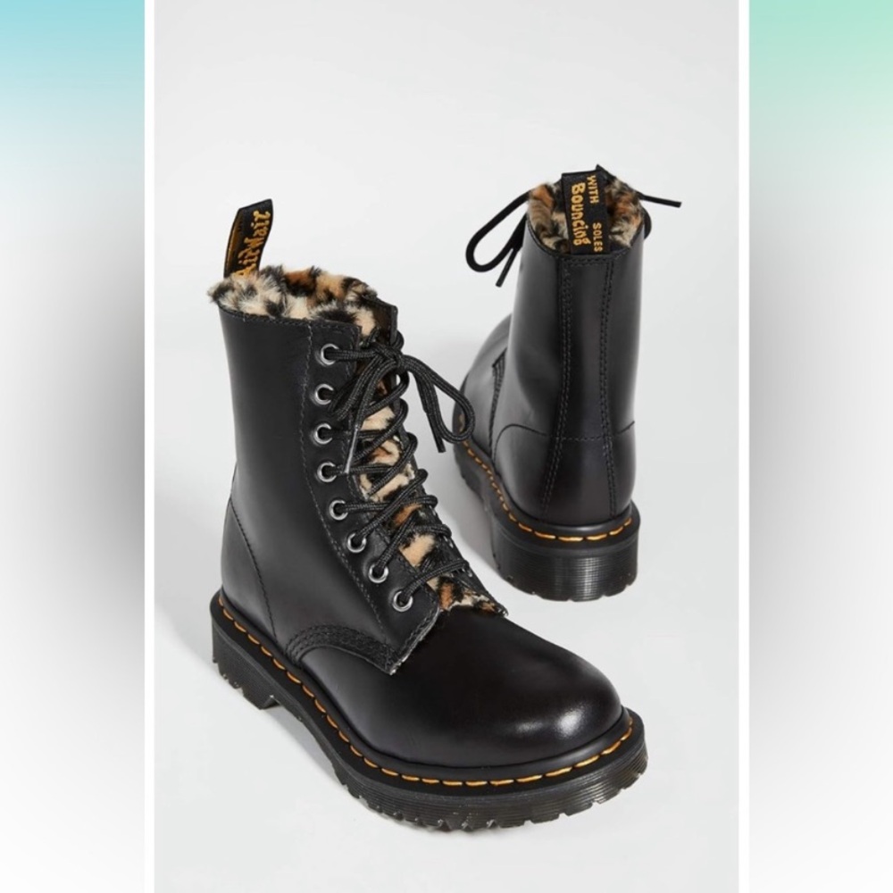 Dr. Martens Black Fur-Lined Women's Boots